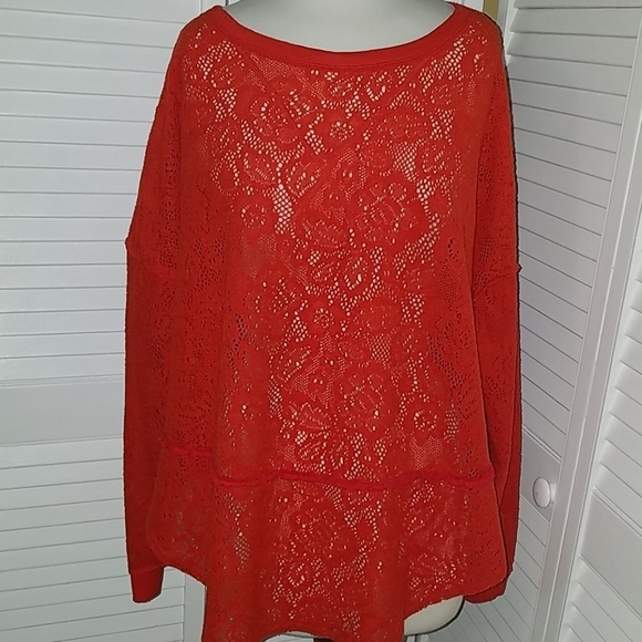 FREE PEOPLE NOT COLD IN THIS OPEN KNIT SWEATER OVERSIZED BEACH SUMMER SWEATER - Picture 1 of 10
